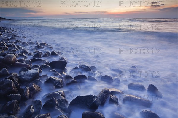 Coastal landscape after sunset