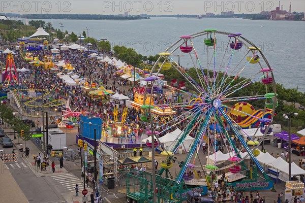 The Detroit River Days Festival along the Detroit riverfront