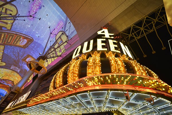 Neon dome of the Fremont Street Experience in old Las Vegas