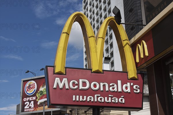 Signs for McDonald's and Burger King in Chiang Mai