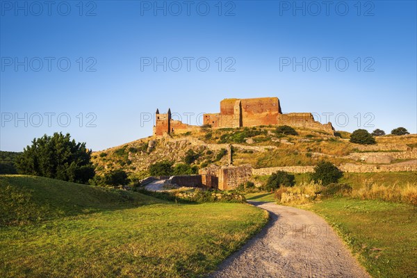 Castle ruin Hammershus in the morning light