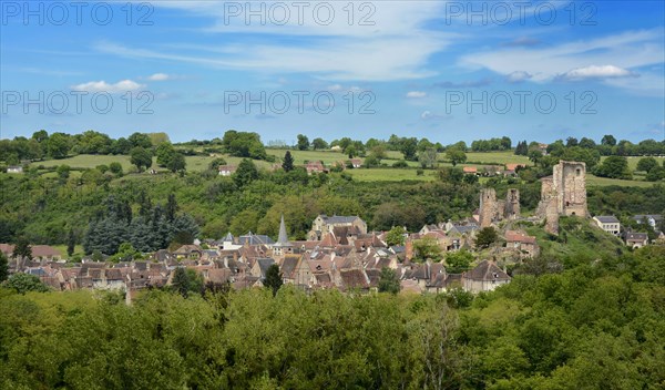 Village with the castle ruins