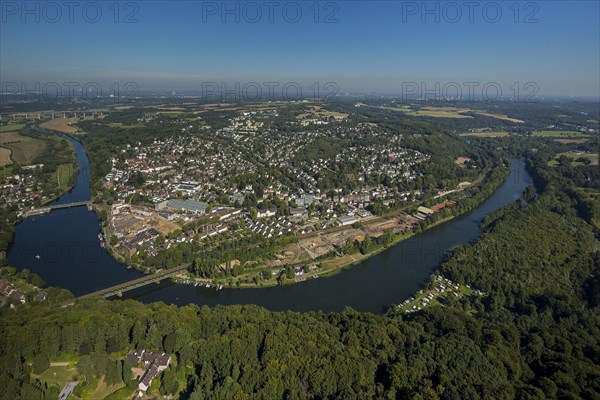 Kettwig on the Ruhr River with the Ruhrtal Bridge