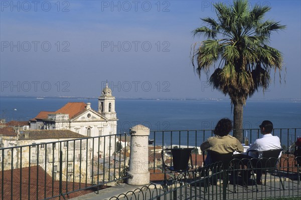 View of the eastern part of Alfama from viewpoint Portas do Sol