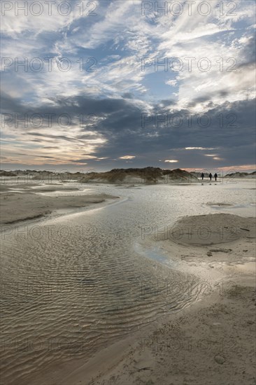 Strong westerly winds driving water from the North Sea into the dunes