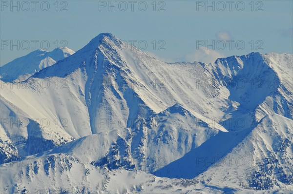 Snow-covered Hochwildstelle or Hohe Wildstelle mountain