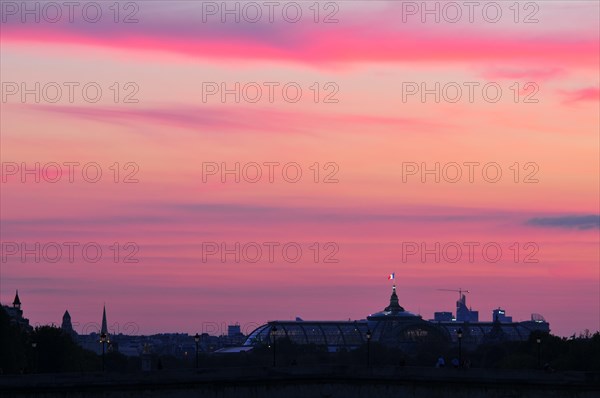 Evening sky over the Grand Palais des Champs-Elysées