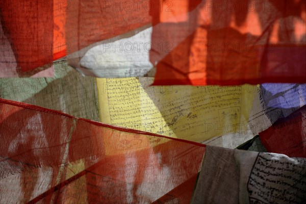 Fluttering prayer flags