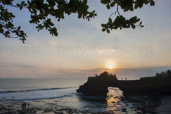 Temple of the Tanah Lot temple complex on the south coast at sunset