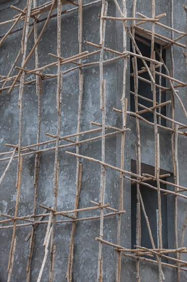 Scaffolding on a construction