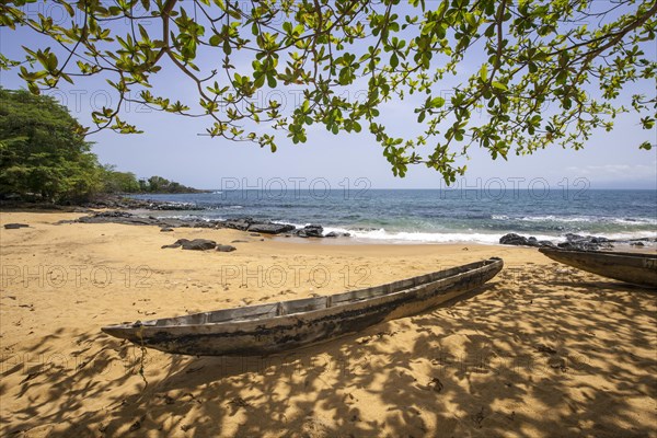 Dugout on the sandy beach