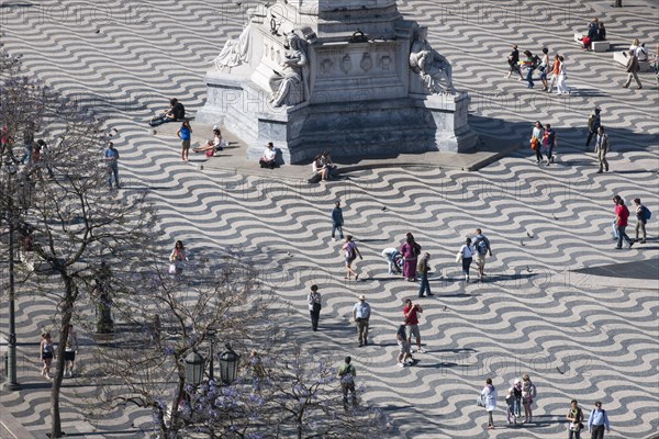 View from Elevador de Santa Justa elevator tower over the Rossio Square