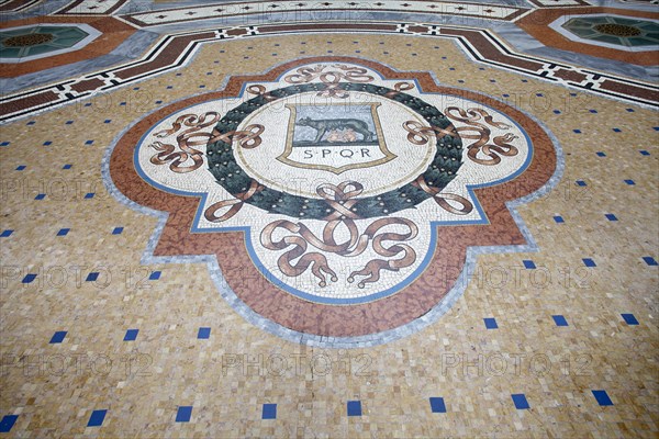 Floor mosaic in the Galleria Vittorio Emanuele II shopping arcade