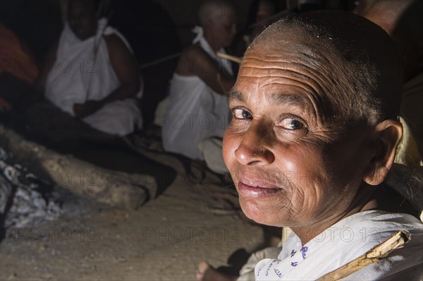 Woman during the initiation of new Jain nuns