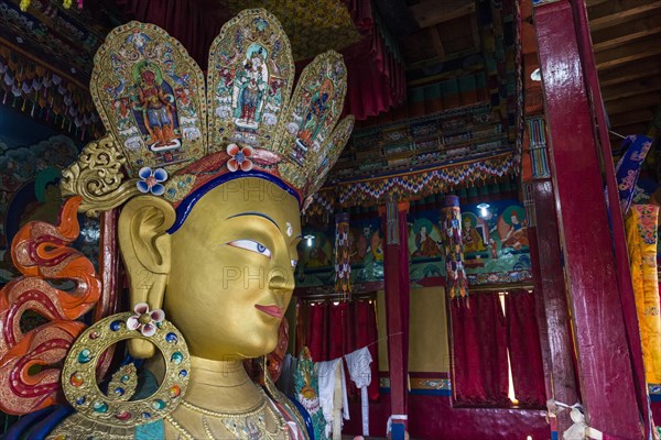 Colourful statue of Maitreya