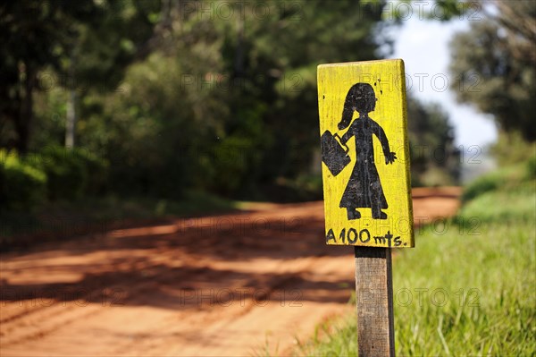 Hand painted wooden sign "Caution