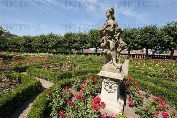 Sculpture in the rose garden of Neue Residenz or New Residence Bamberg