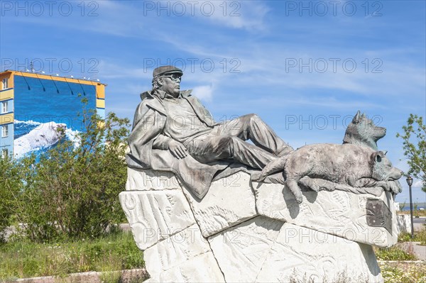 Man with two dogs
