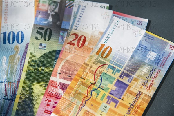 Swiss franc banknotes