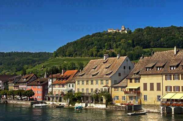 View over the Rhine to the village of Stein am Rhein