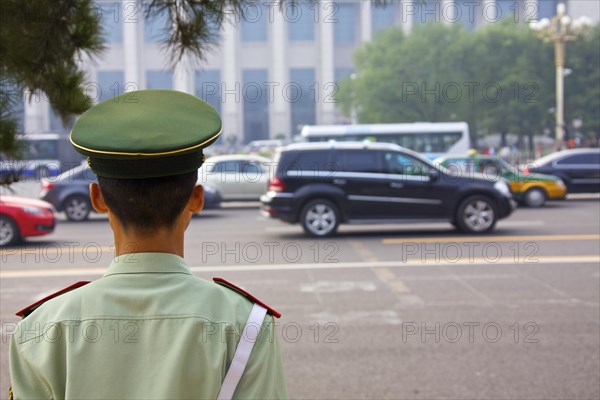 Soldier on the roadside