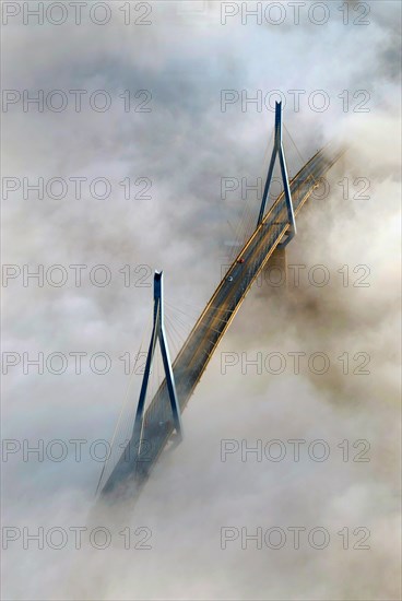 Koehlbrand Bridge in the fog