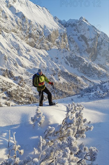 Man snowshoeing