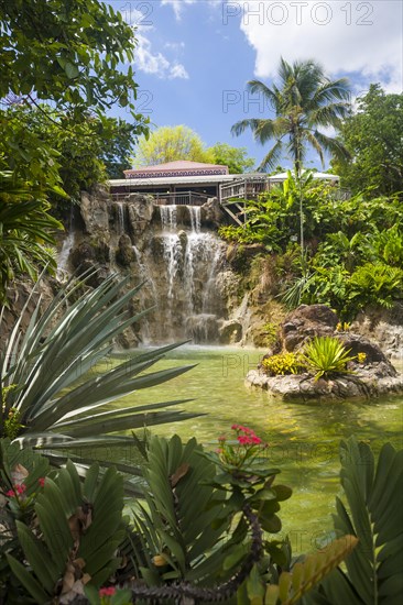 Restaurant above a waterfall