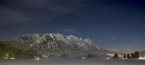 Chiemgau Alps on a full moon night