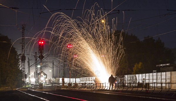 Rail grinding work at Beimerstetten Railway Station