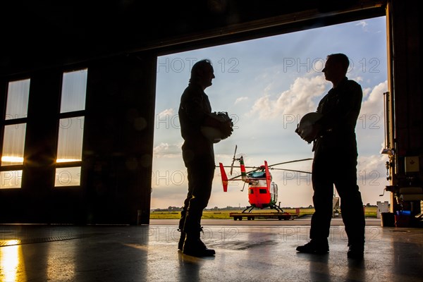 Pilots during a meeting before take-off