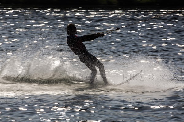 Man waterskiing