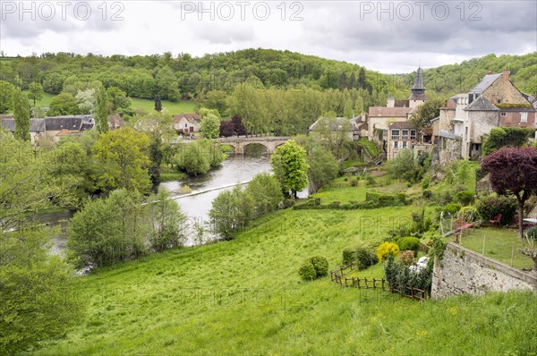 View of La Celle-Dunoise and La Creuse river