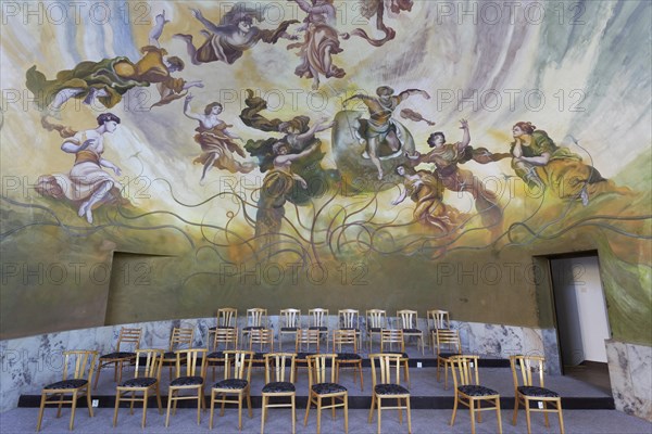 Orchestra pit with murals