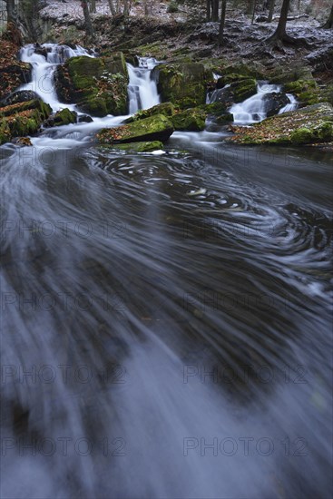 Waterfall in the Selke River in autumn