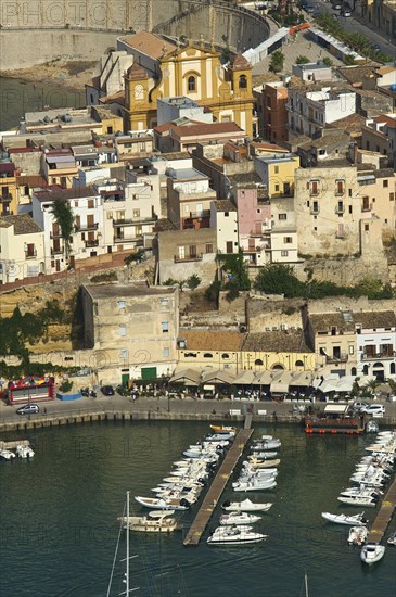 View over the town with the harbour