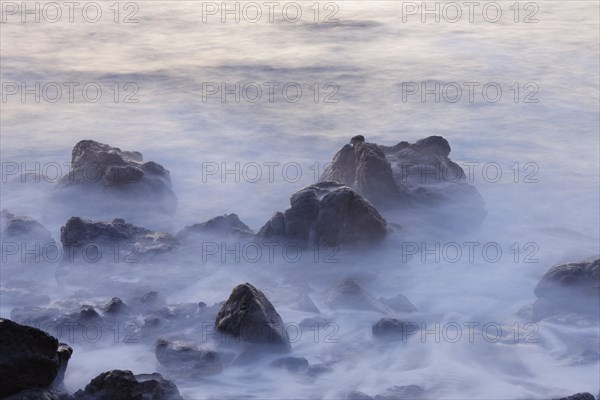 Surf on the rocky coast