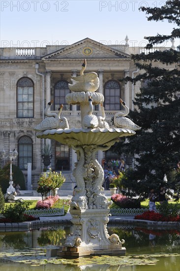 Swan Fountain in Selamlik Gardens of Dolmabahçe Palace