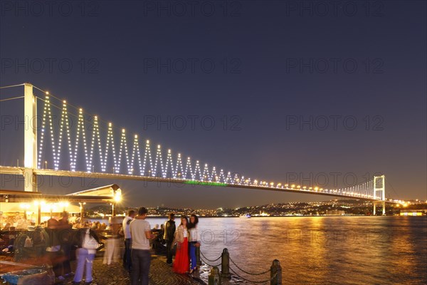 Restaurant on the Bosphorus with the Bosphorus Bridge