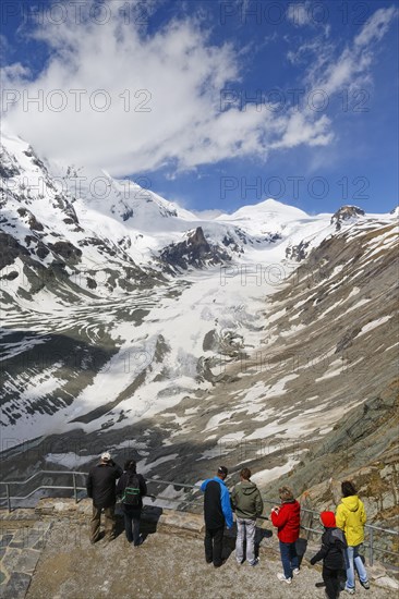 View from Kaiser-Franz-Josef-Hoehe over Pasterze Glacier with Grossglockner Mountain