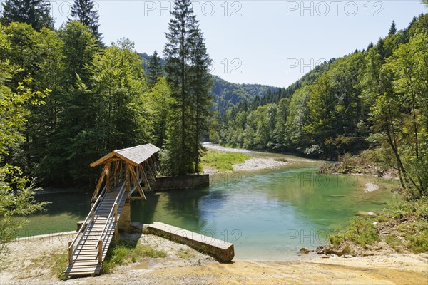 Footbridge crossing the Ammer River