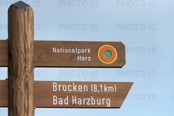 Signpost to Brocken Mountain