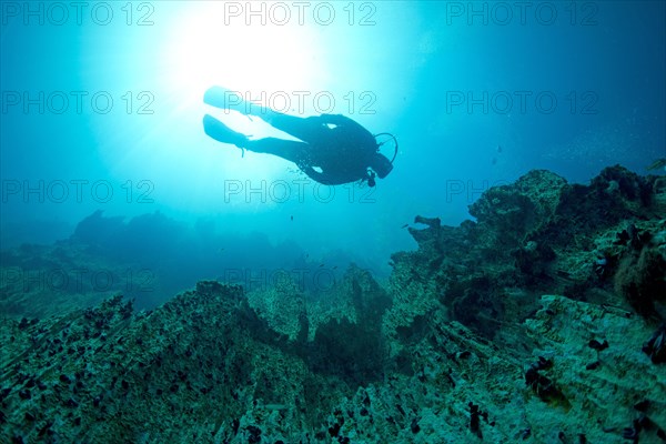 Scuba diver in Barracuda Lake