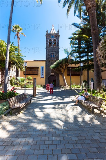 Church of San Augustin with the San Cristobal gardens in the Plaza de la Conception in the historic old town of San Cristóbal de La Laguna