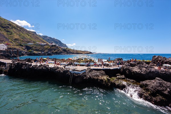 Seawater swimming pool in lava