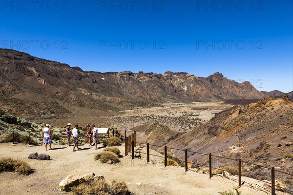 Crater landscape with lava rock in Teide National Park