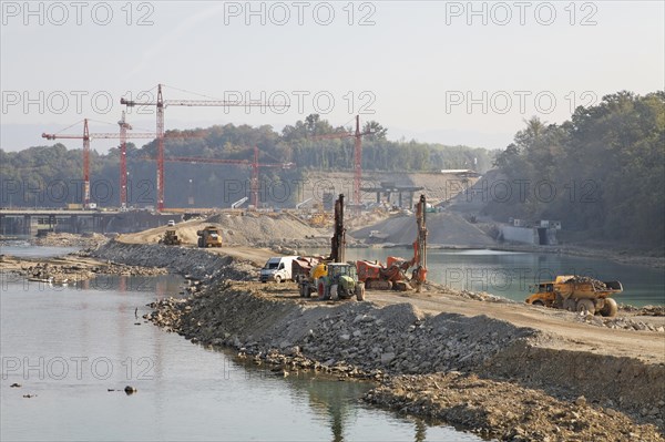 Construction site of the new hydropower plant in Rheinfelden