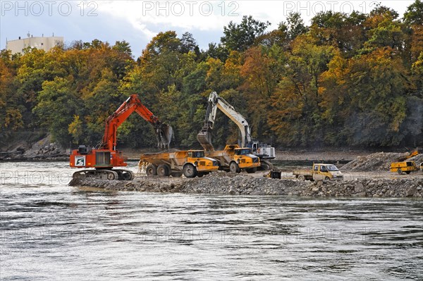 Construction site of the new hydropower plant in Rheinfelden