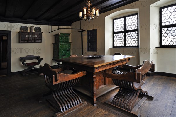 Parlour room display with a fireplace