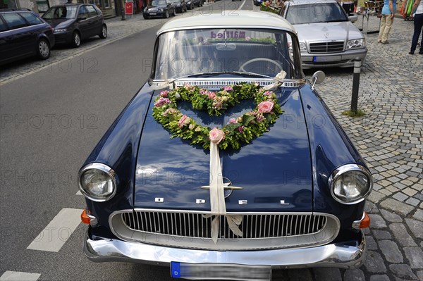 Blue Opel Rekord P1 car